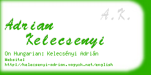 adrian kelecsenyi business card