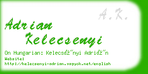 adrian kelecsenyi business card